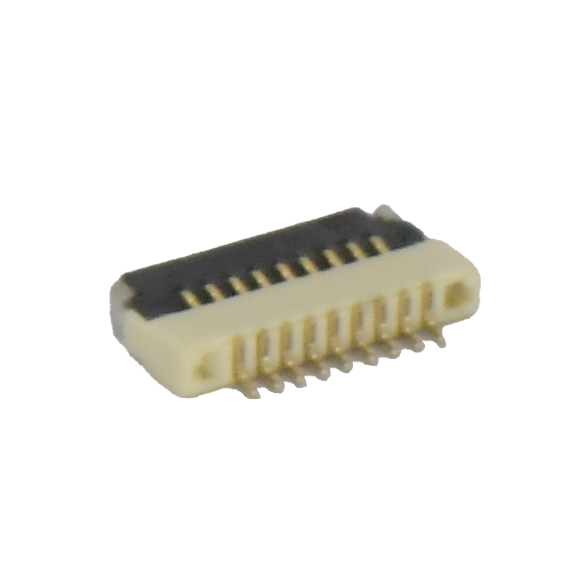 F0504 FPC FFC连接器Pitch 0.50mm 90°H1.00mm 卧式下接前掀盖 SMT型FPC 9Pin白色 Gold flash